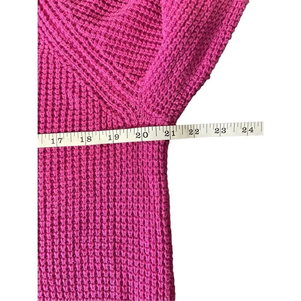Michael Kors Cowl Neck Sweater Womens Large Pink Excellent Waffle Knit Tunic